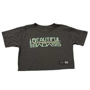 Women’s cropped Grunt Style Beautiful Badass T-shirt size Small